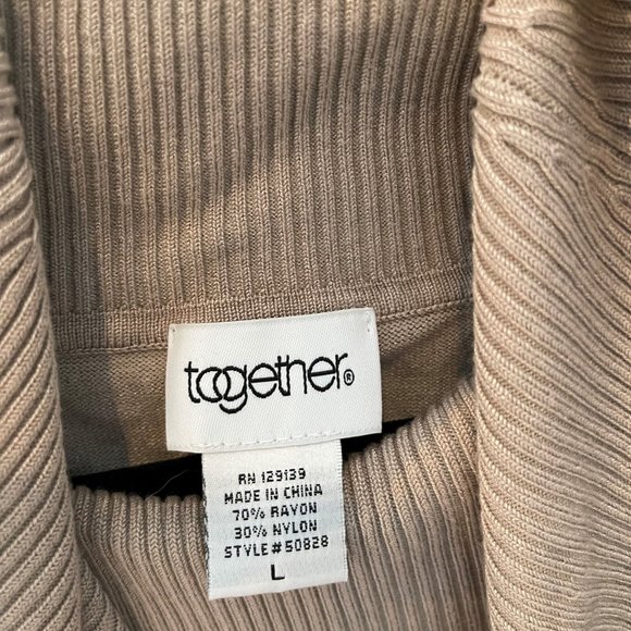 Together Cowl Neck Sweater Beige with lace arm detail s L - Picture 3 of 4